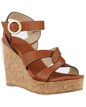Aleili 100 Vachetta Leather Sandal with Cork Wedge