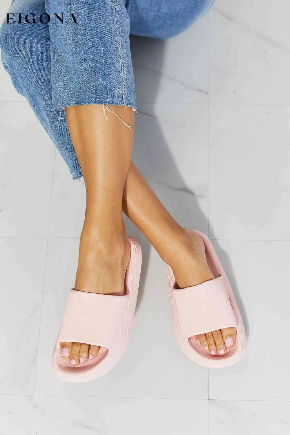 Arms Around Me Open Toe Slide in Pink
