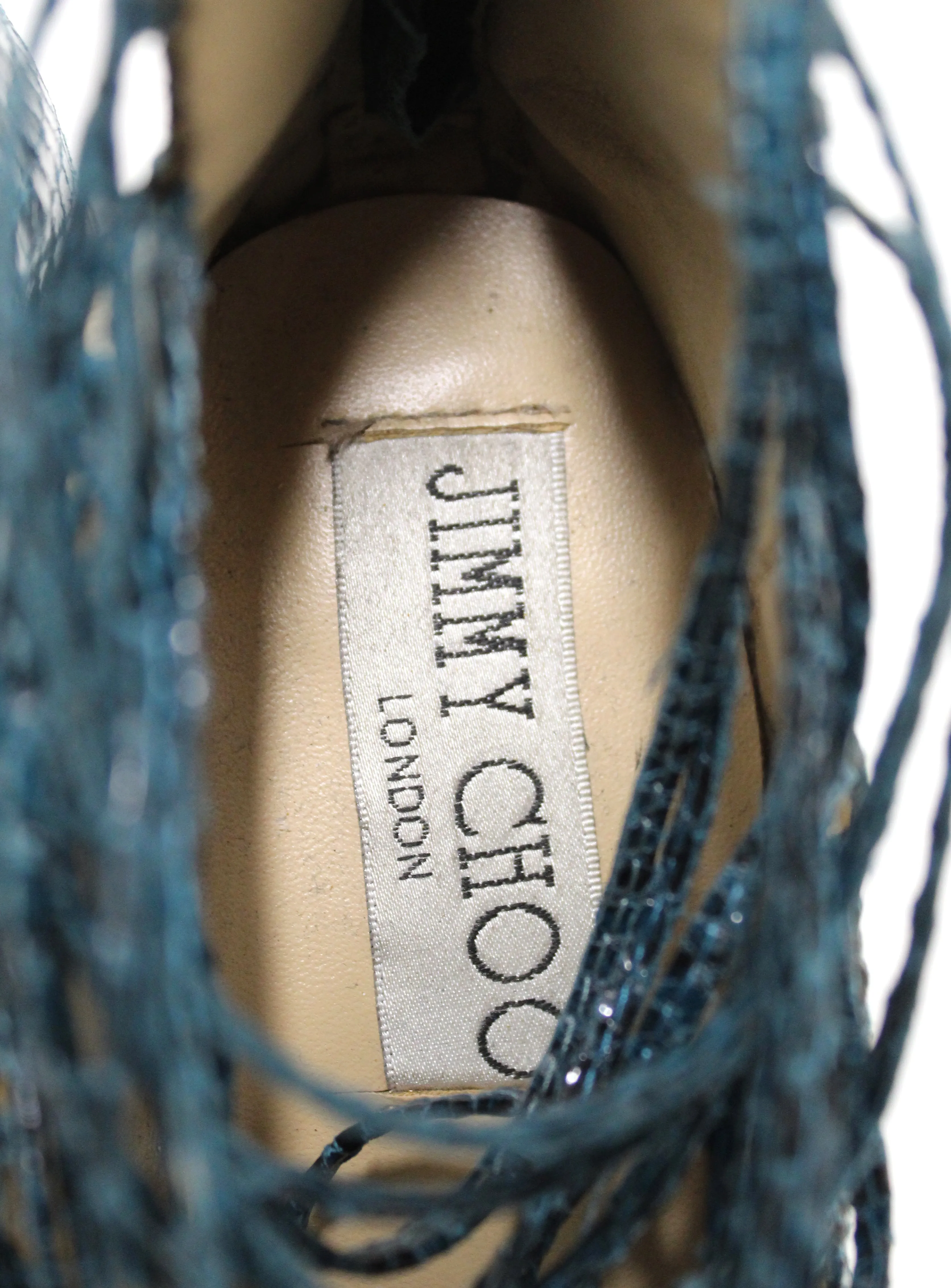 Authentic Jimmy Choo Green Snakeskin Embossed Strap Pump Heel size 41