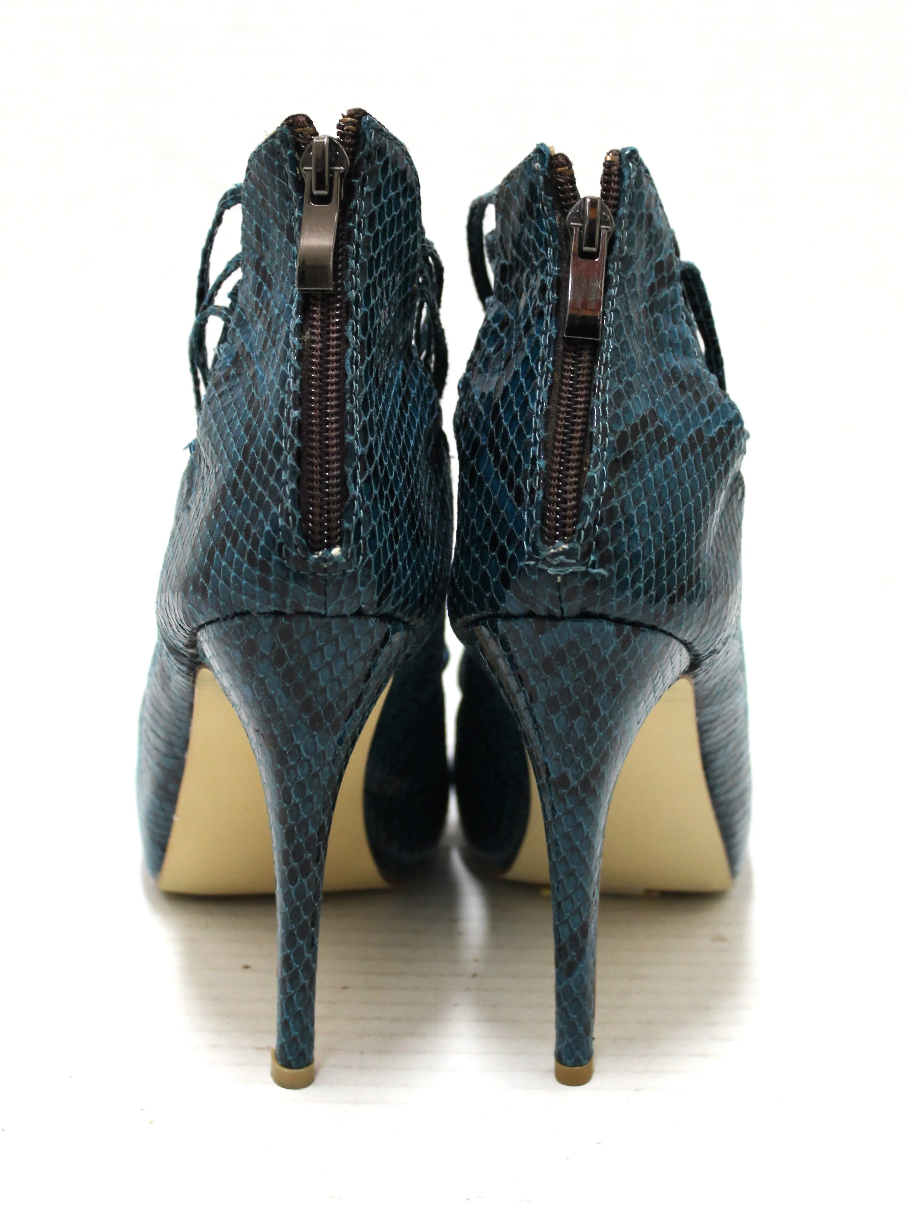 Authentic Jimmy Choo Green Snakeskin Embossed Strap Pump Heel size 41
