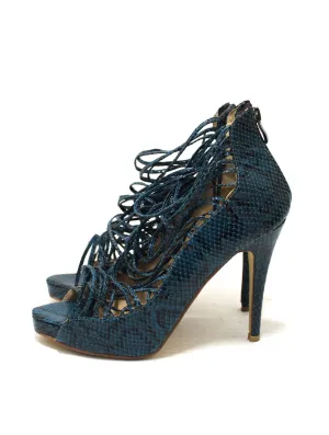 Authentic Jimmy Choo Green Snakeskin Embossed Strap Pump Heel size 41