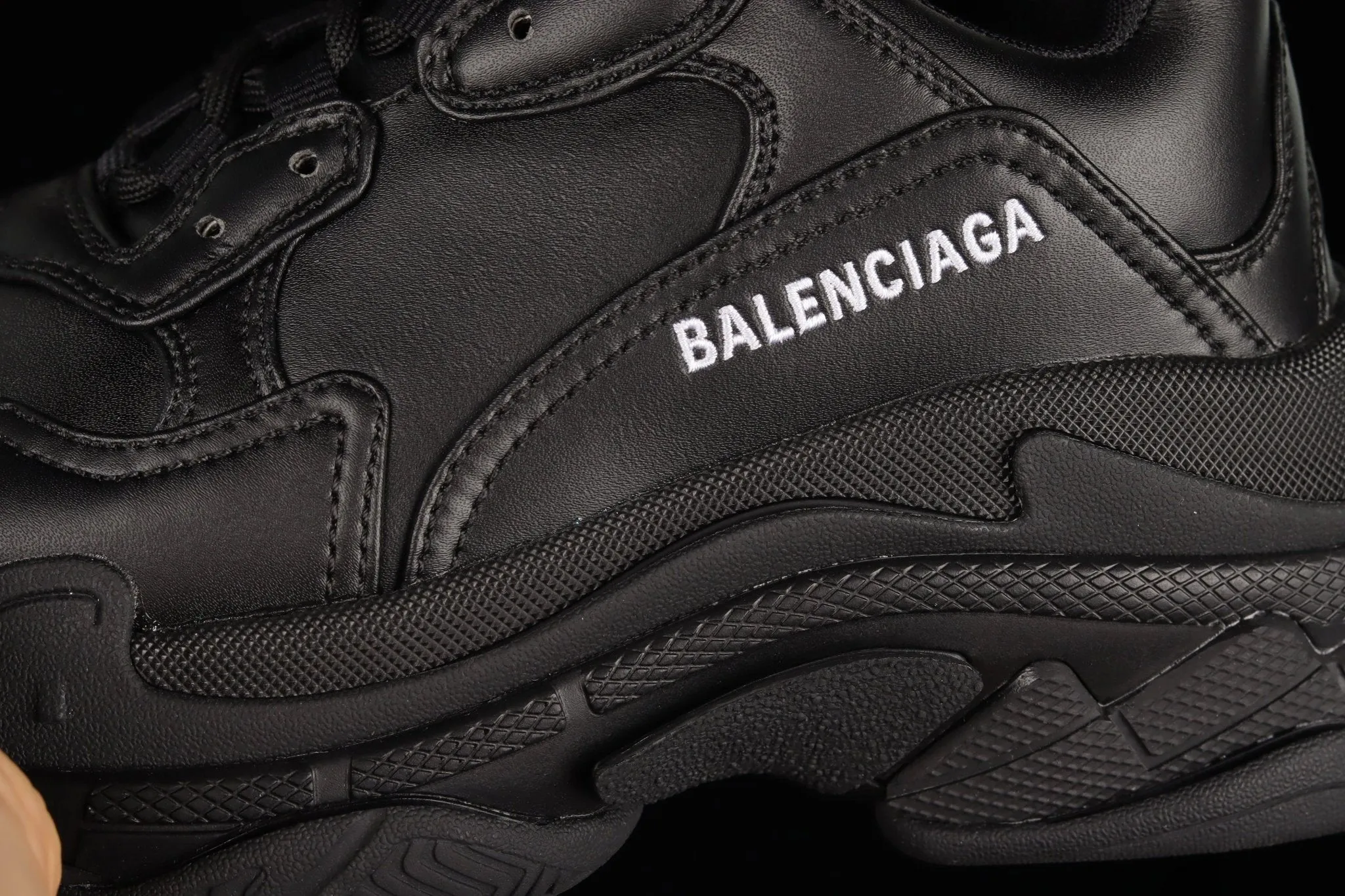 BA Triple S 'Black Leather'