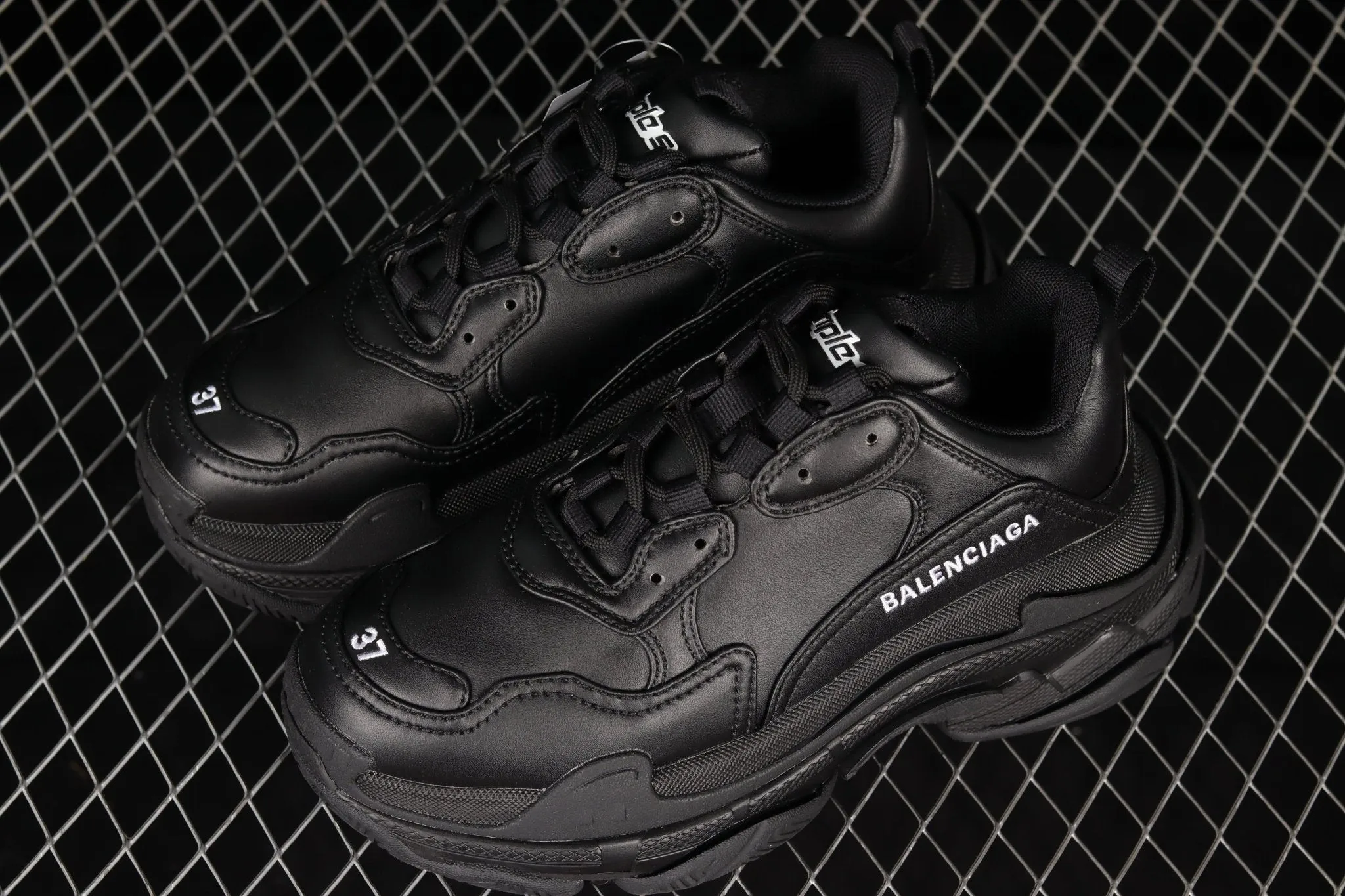 BA Triple S 'Black Leather'