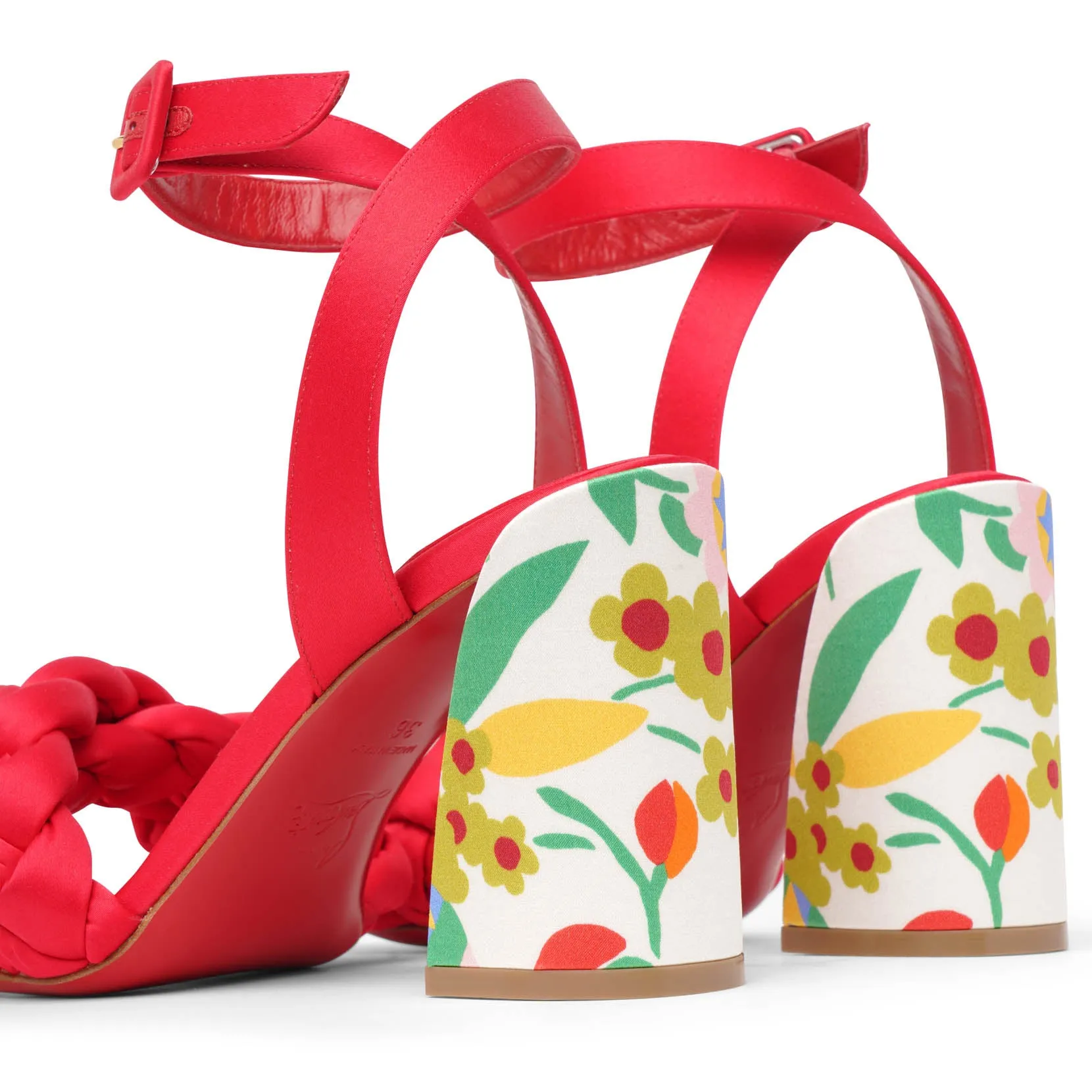 Brio loubi multi satin sandals
