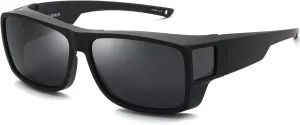 CAXMAN Fit Over Glasses Sunglasses Polarized Wrap Around Sunglasses with Side Window Shields for Full Protection