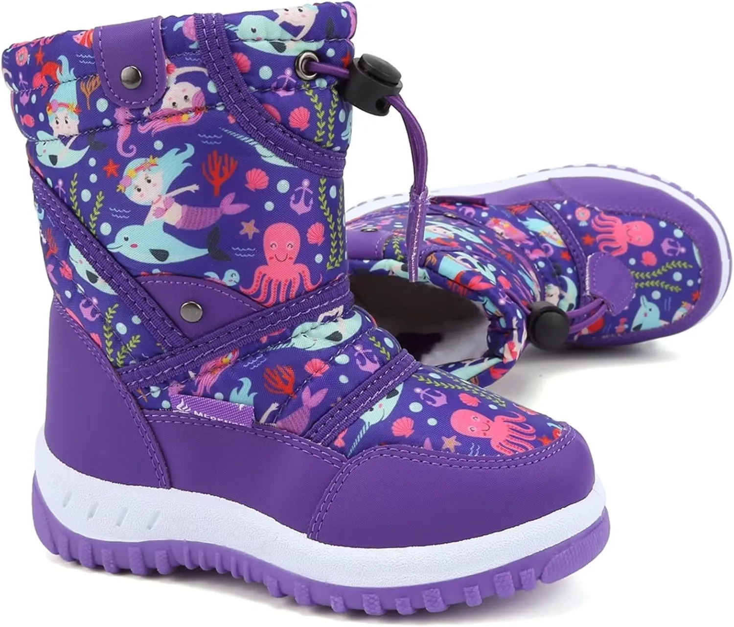 CIOR Winter Snow Boots for Boy and Girl Outdoor Waterproof with Fur Lined(Toddler/Little Kids)