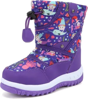 CIOR Winter Snow Boots for Boy and Girl Outdoor Waterproof with Fur Lined(Toddler/Little Kids)