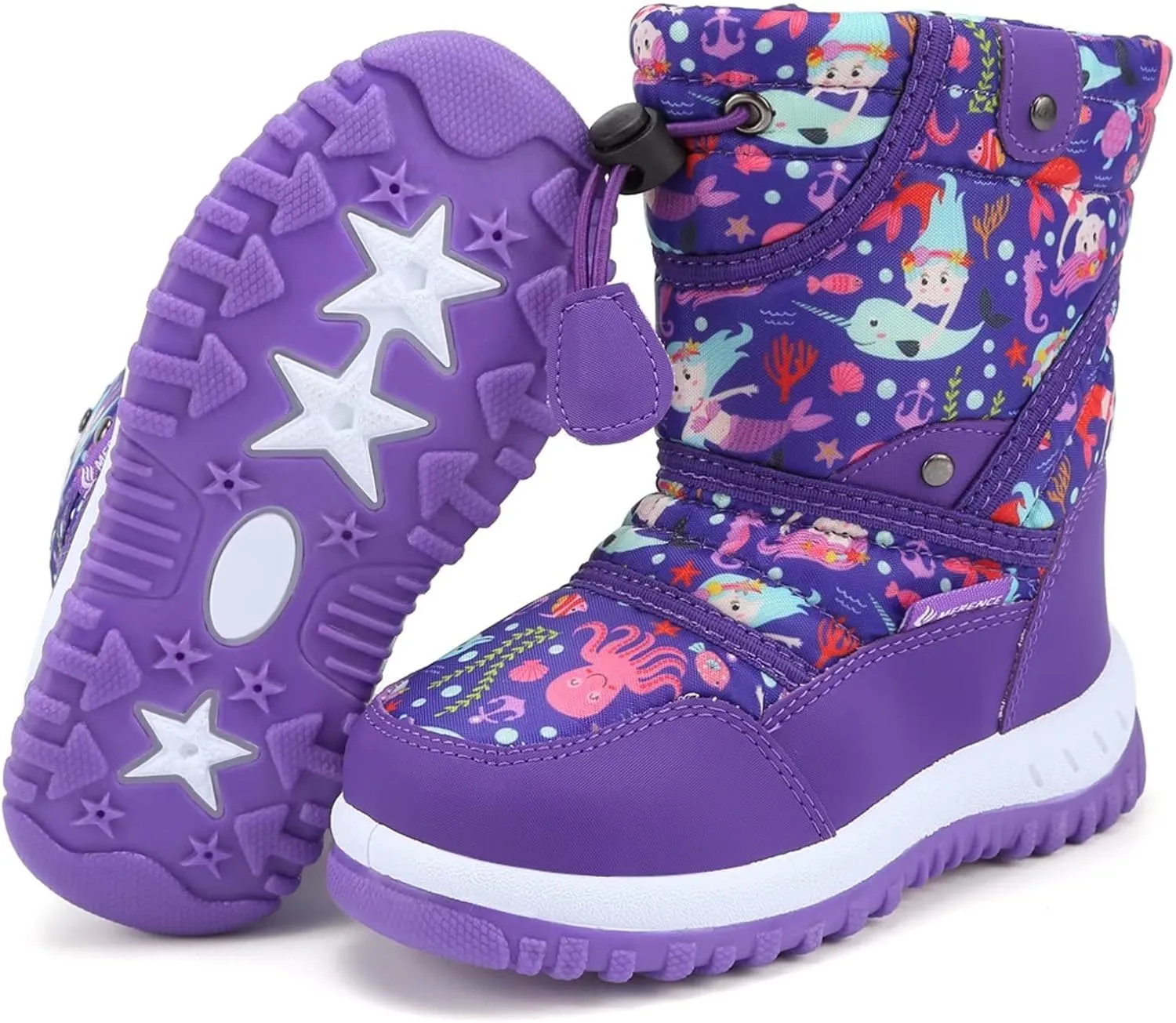 CIOR Winter Snow Boots for Boy and Girl Outdoor Waterproof with Fur Lined(Toddler/Little Kids)