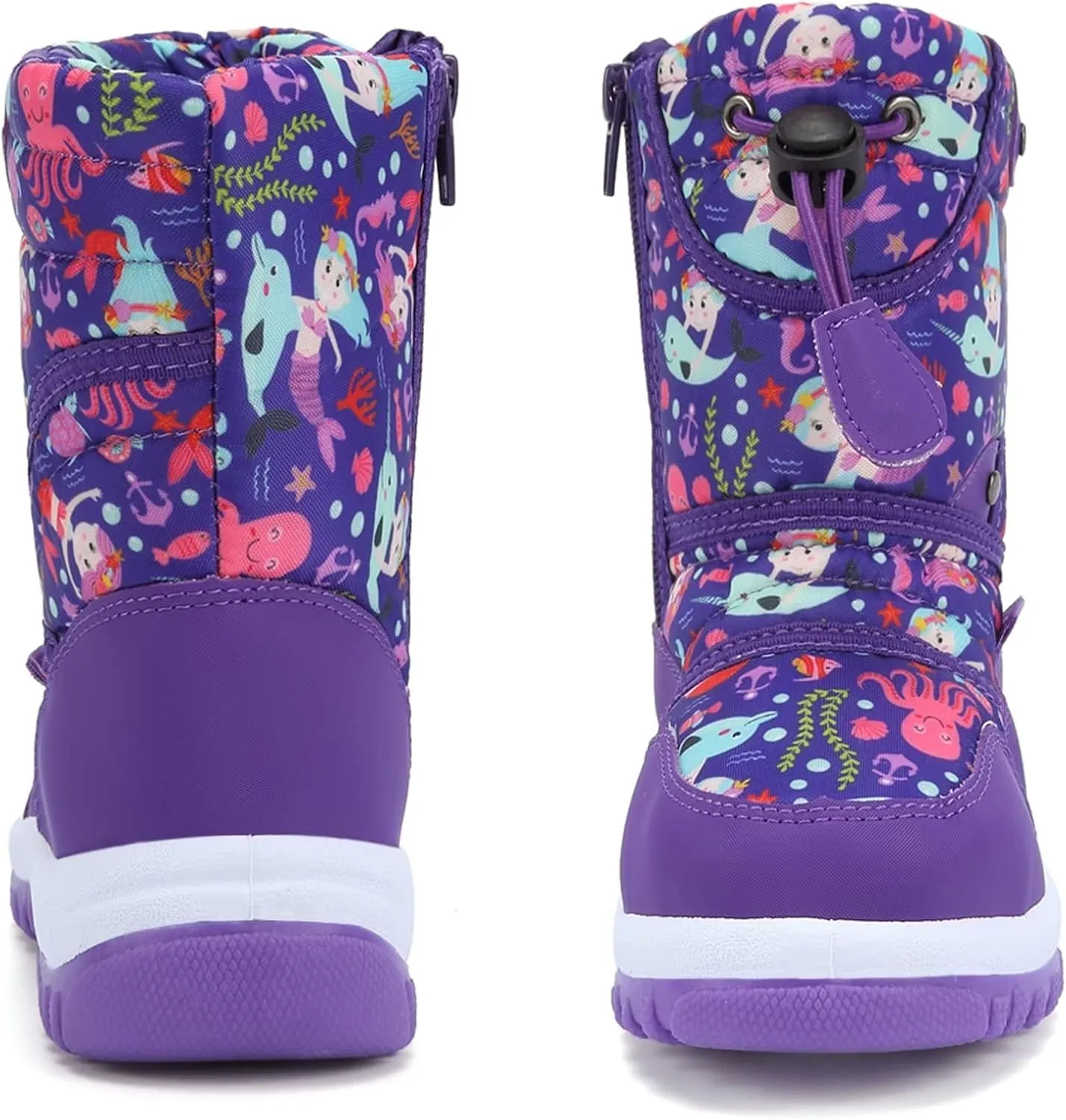 CIOR Winter Snow Boots for Boy and Girl Outdoor Waterproof with Fur Lined(Toddler/Little Kids)