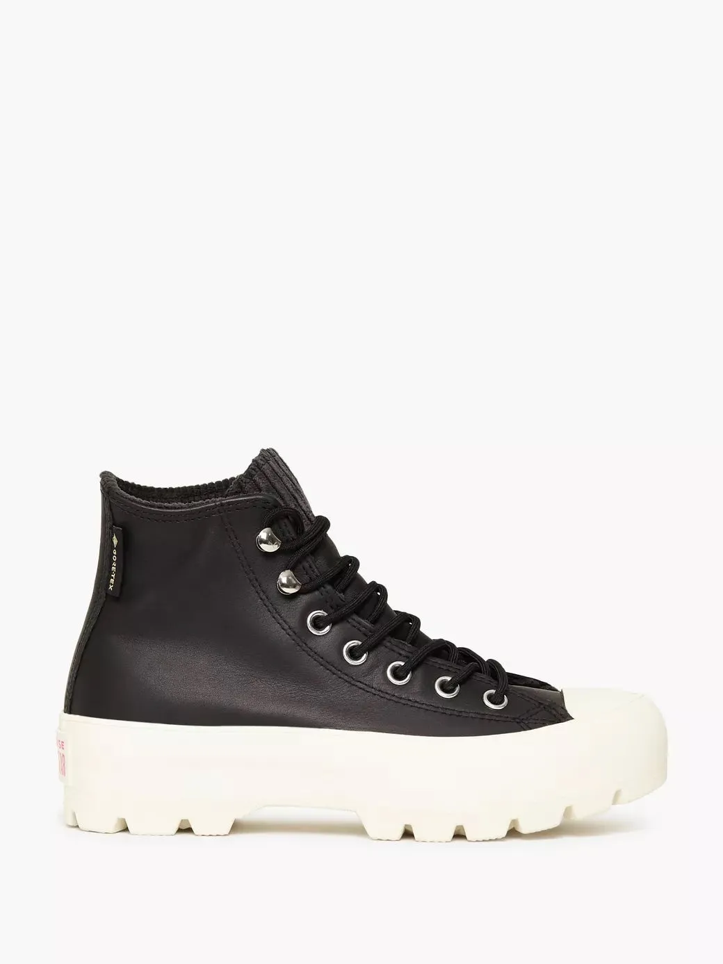 CONVERSE CHUCK TAYLOR LEATHER HI-TOP THICK SOLE SNEAKERS