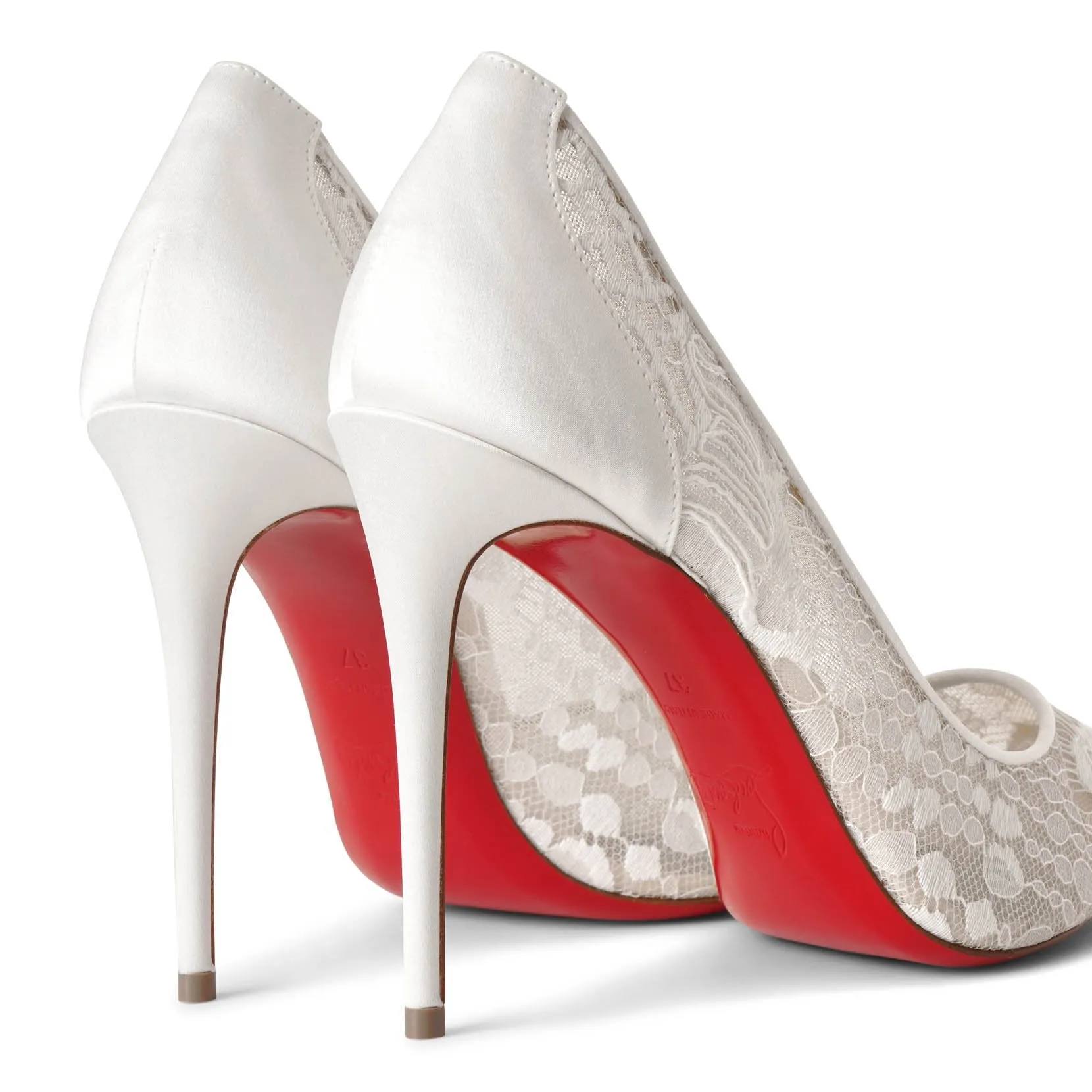 Follies Lace 100 white pumps