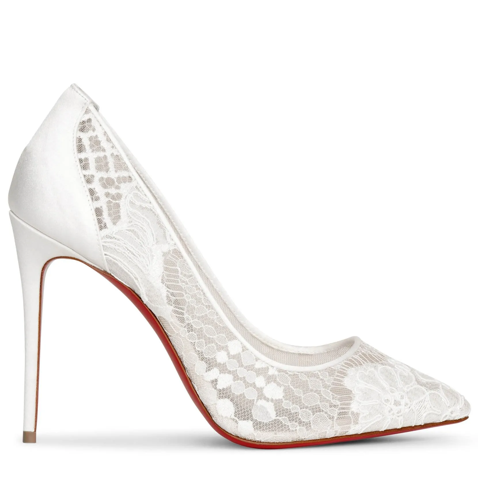Follies Lace 100 white pumps