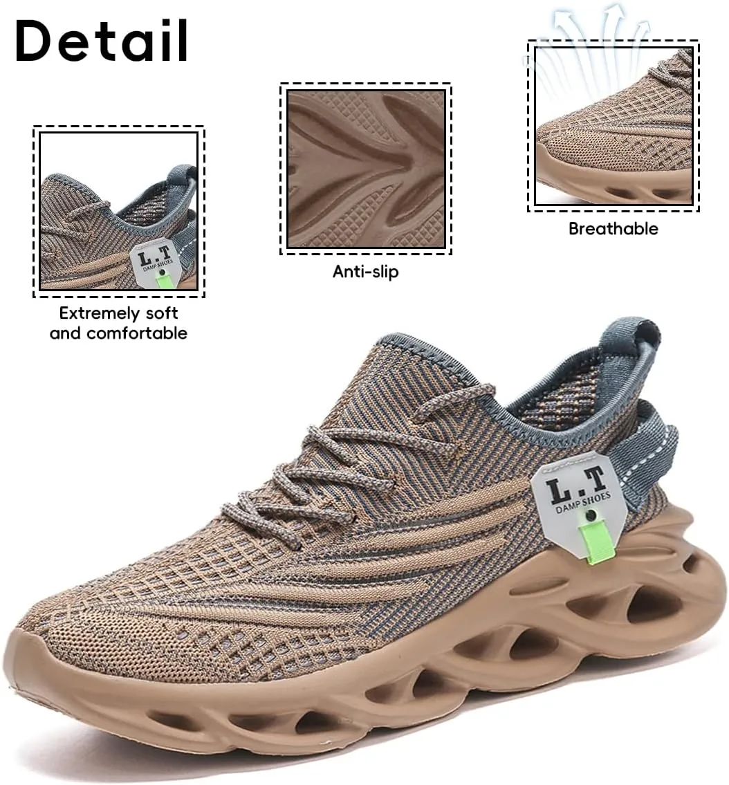 FUJEAK Mens Running Walking Tennis Shoes Mens Casual Fashion Gym Hiking Shoes for Men Sneakers Work Breathable Comfortable Lightweight