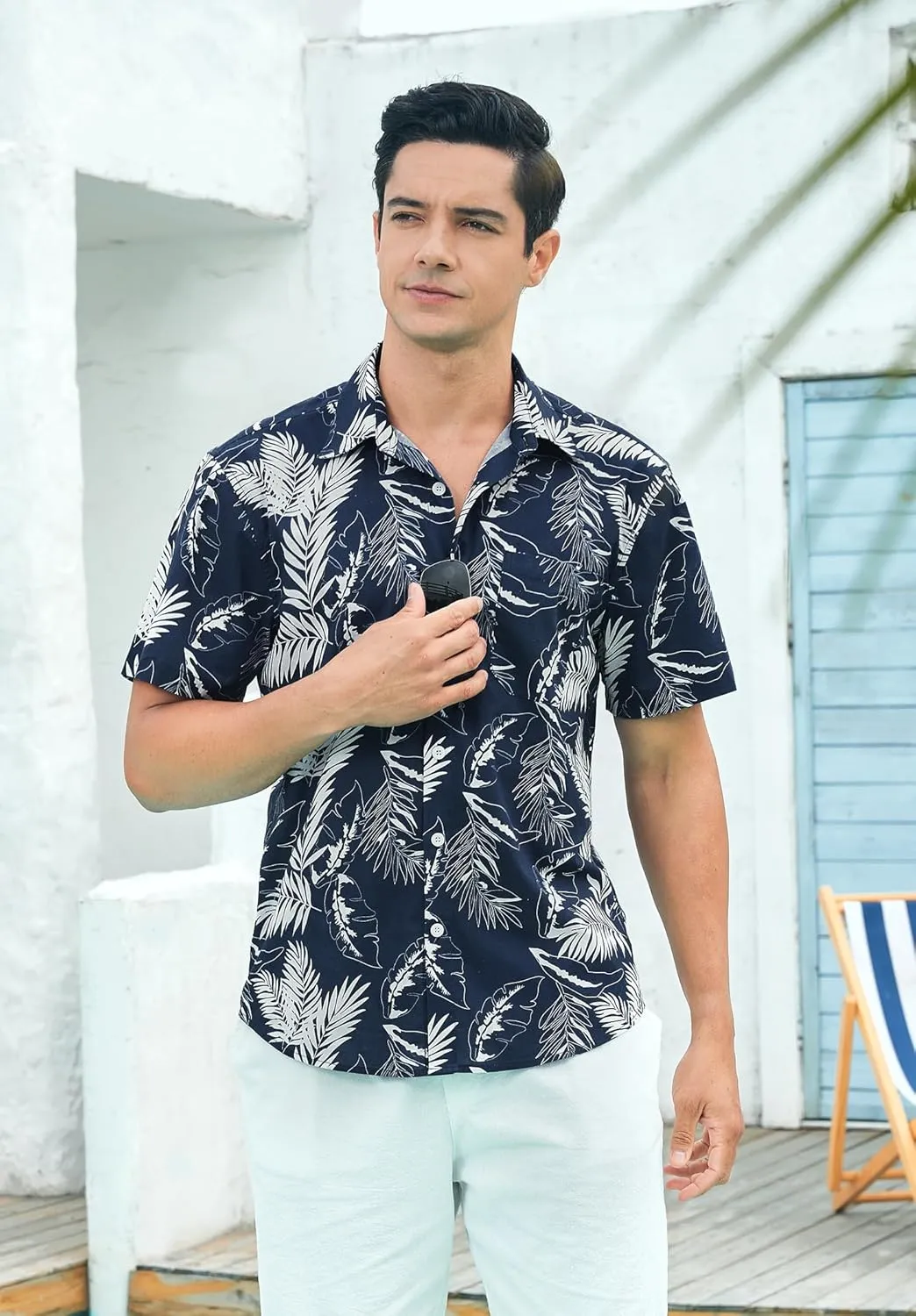 Hawaiian Shirt for Men Short Sleeve Button Down Shirt Men Casual Summer Tropical Beach Aloha Shirts for Men Hawaii Party