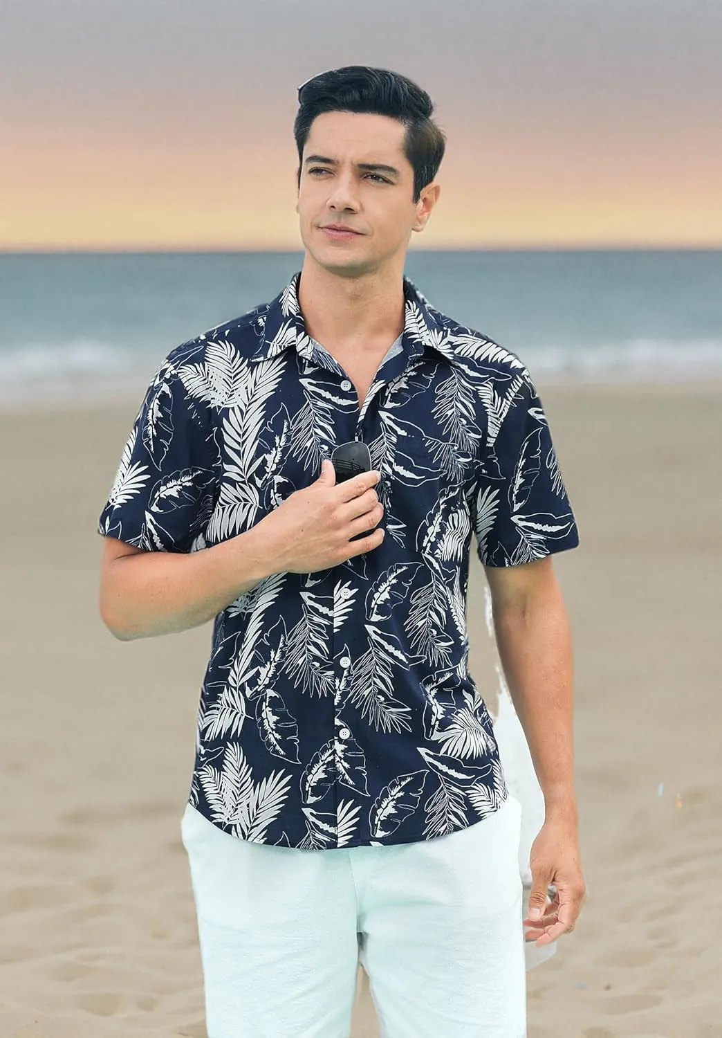 Hawaiian Shirt for Men Short Sleeve Button Down Shirt Men Casual Summer Tropical Beach Aloha Shirts for Men Hawaii Party