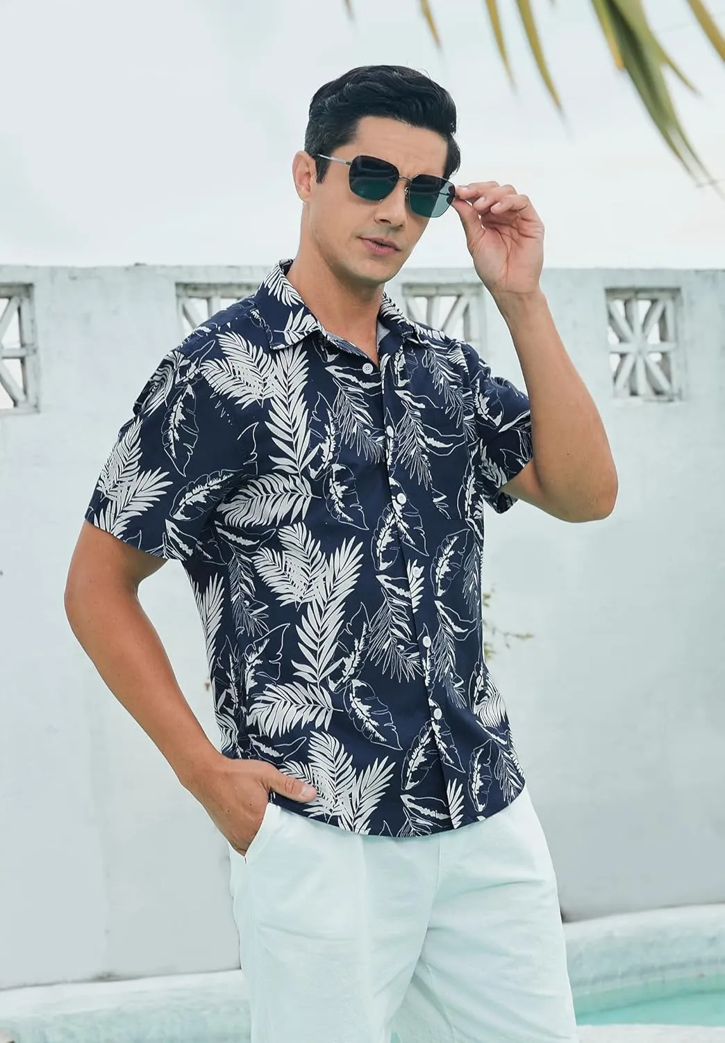 Hawaiian Shirt for Men Short Sleeve Button Down Shirt Men Casual Summer Tropical Beach Aloha Shirts for Men Hawaii Party
