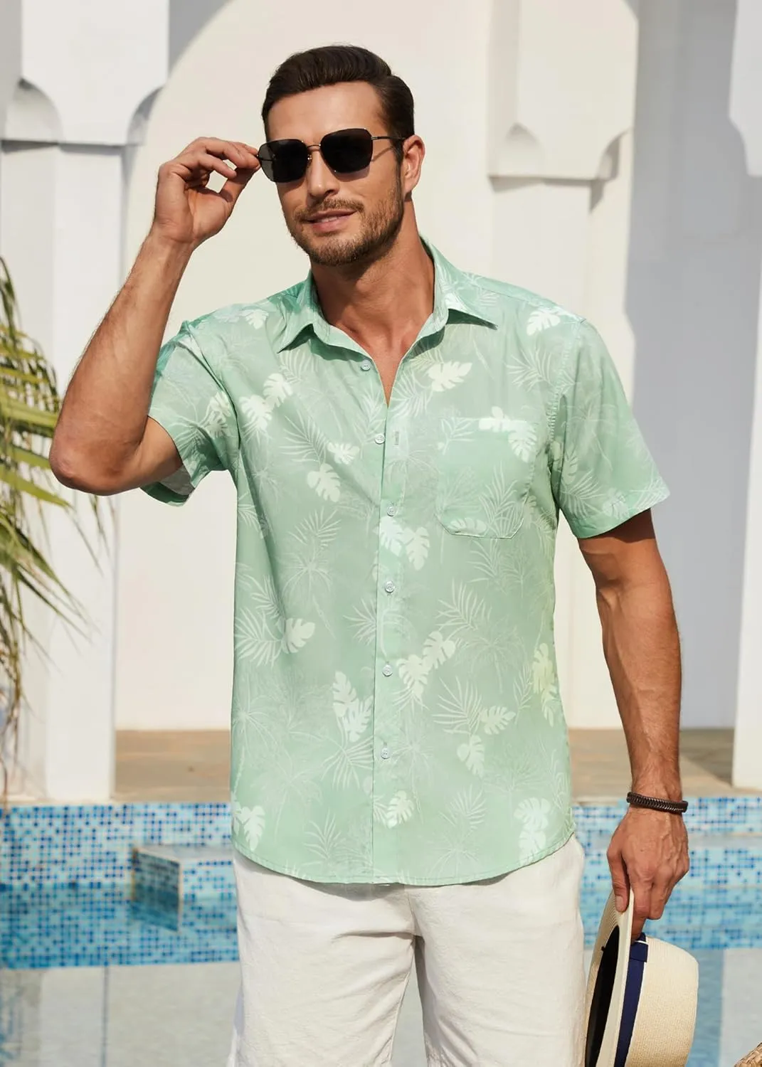 Hawaiian Shirt for Men Short Sleeve Button Down Shirt Men Casual Summer Tropical Beach Aloha Shirts for Men Hawaii Party