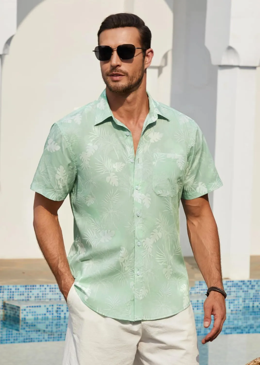 Hawaiian Shirt for Men Short Sleeve Button Down Shirt Men Casual Summer Tropical Beach Aloha Shirts for Men Hawaii Party