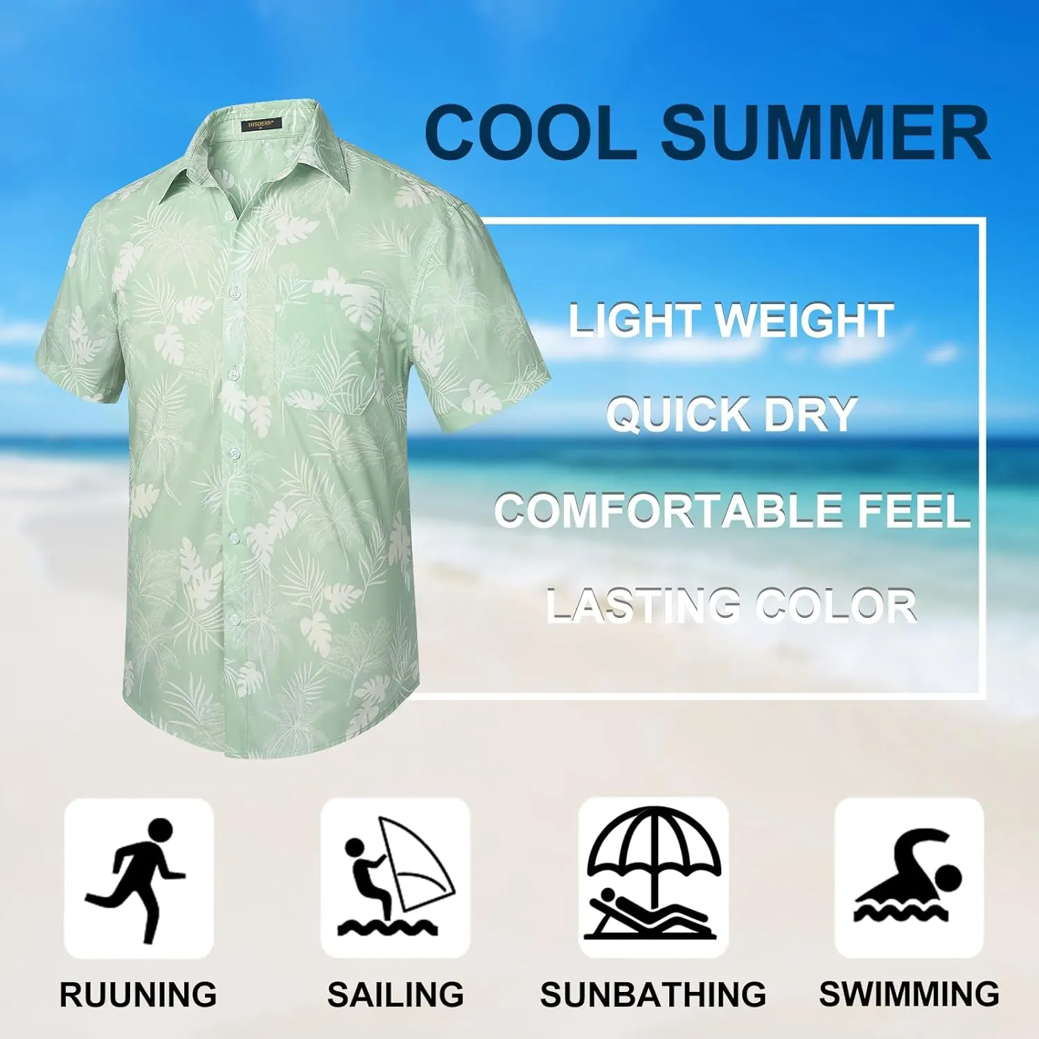 Hawaiian Shirt for Men Short Sleeve Button Down Shirt Men Casual Summer Tropical Beach Aloha Shirts for Men Hawaii Party