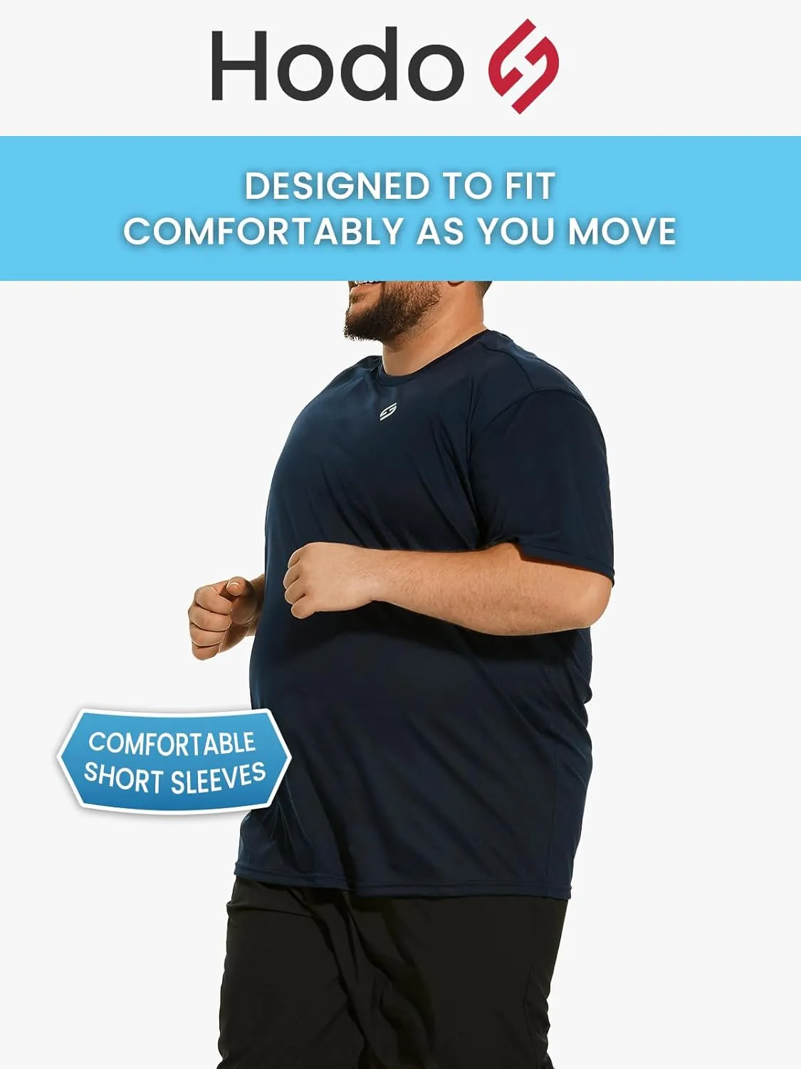 HOdo Big and Tall Mens T-Shirt Crewneck Tees Moisture Wicking 2XL-6XL