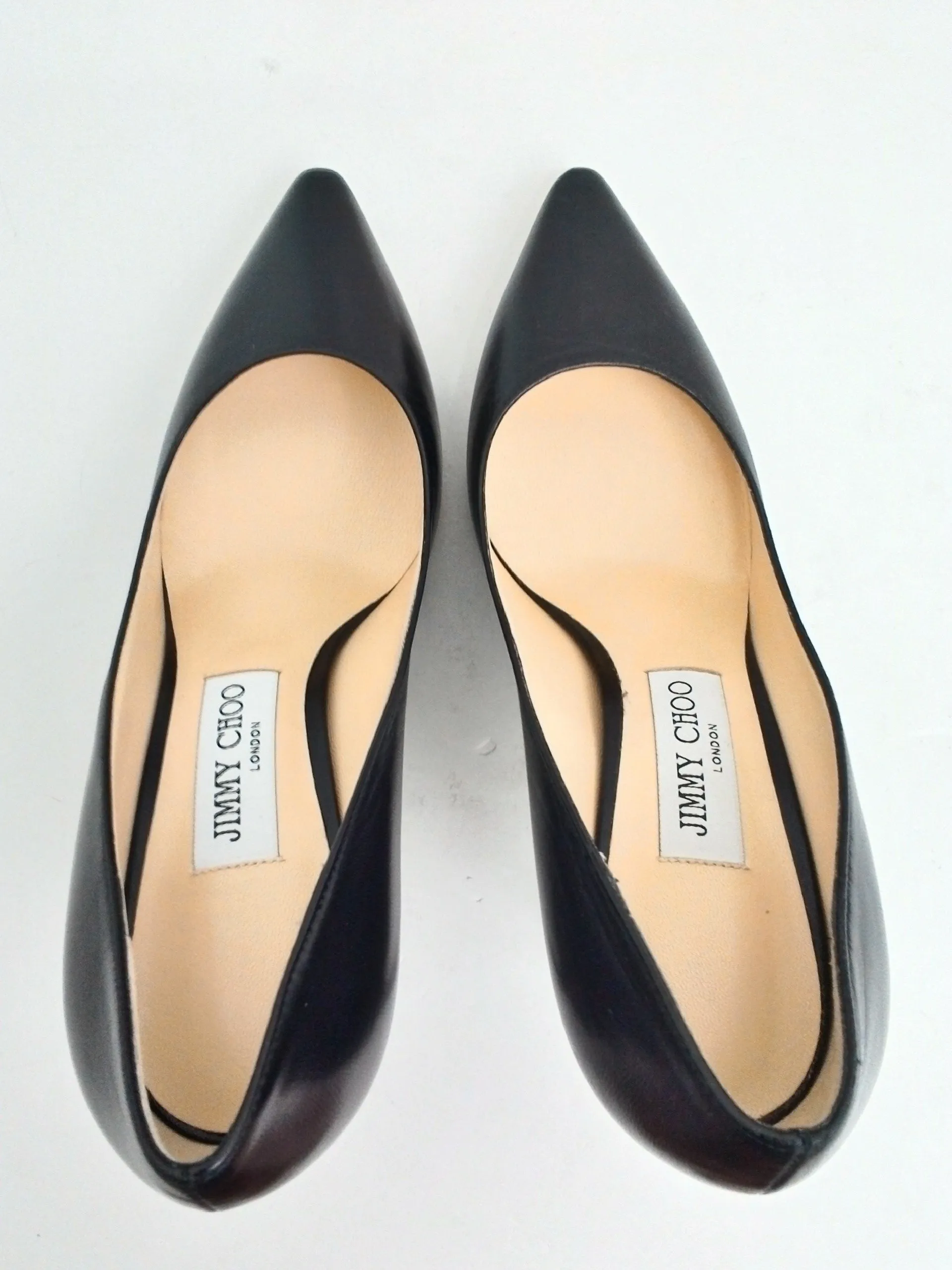 Jimmy Choo Women's Romy Kid Black Leather Pumps Size 37.5