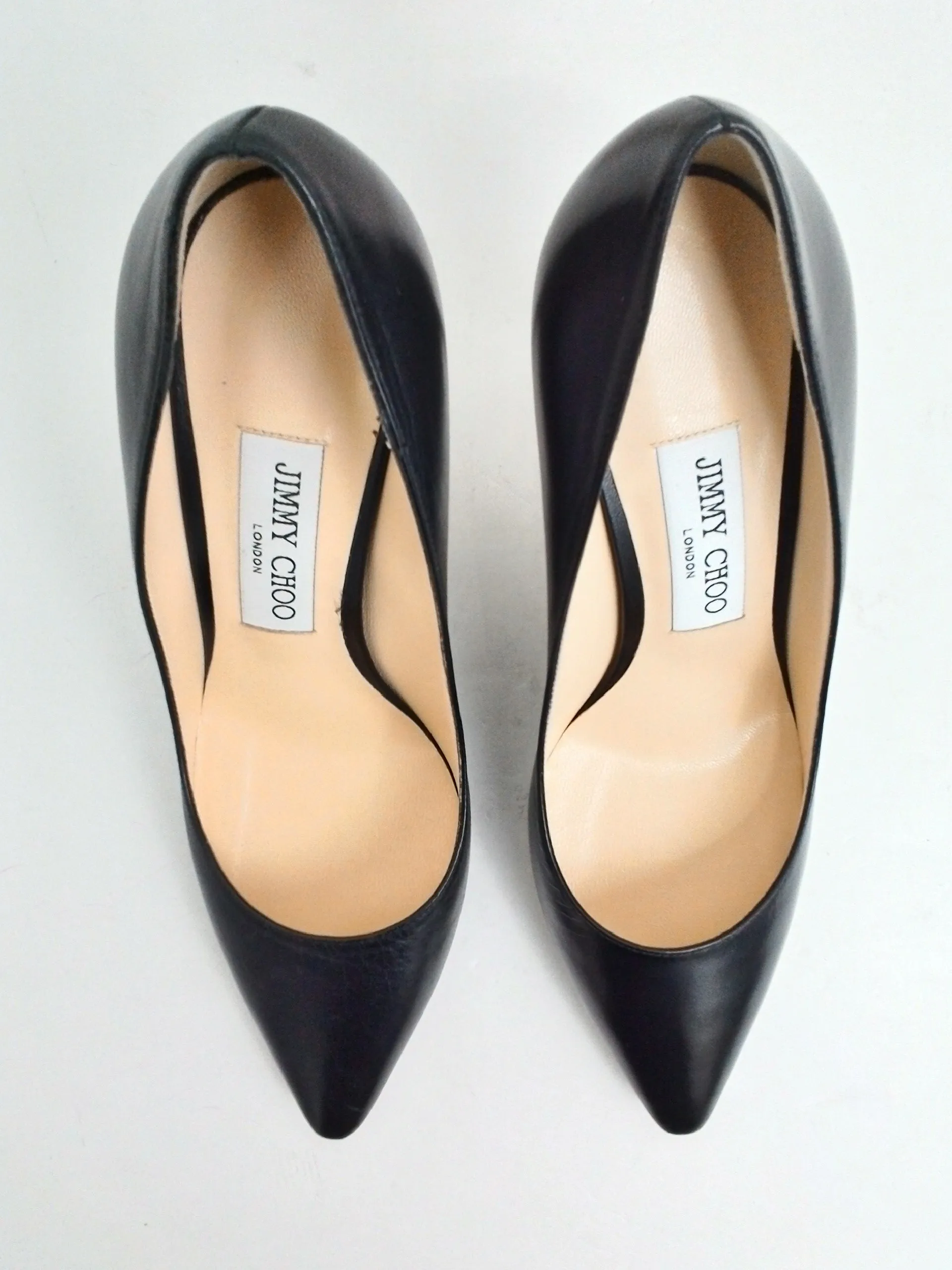 Jimmy Choo Women's Romy Kid Black Leather Pumps Size 37.5