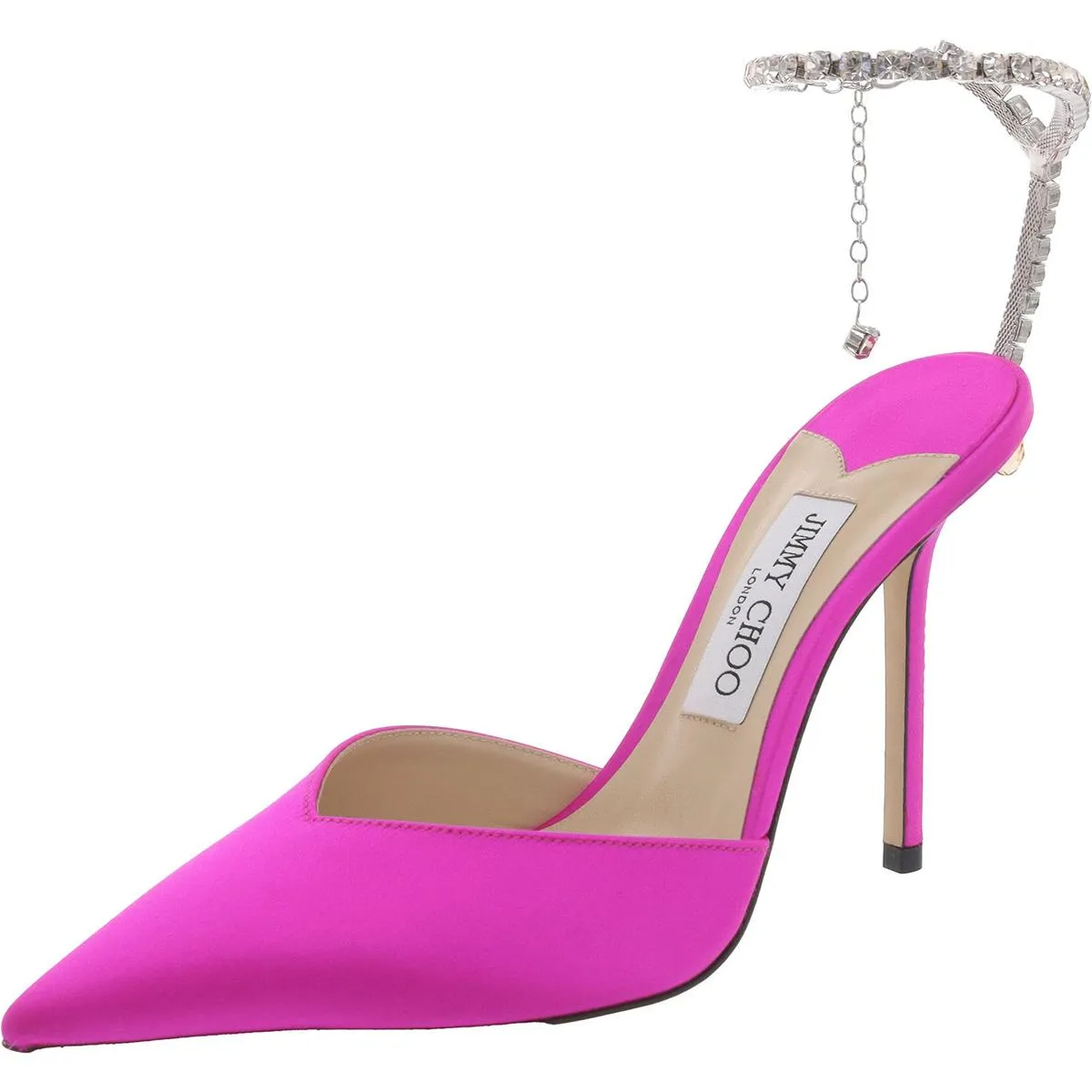 Jimmy Choo Womens Saeda 100 Leather Glitter Pumps