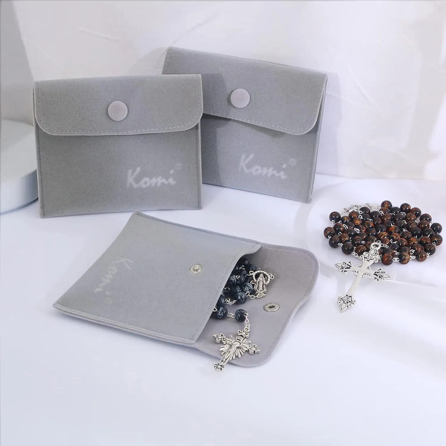 KOMI Catholic Rosary Beads for Men Holy Prayer Beads Rosary Necklace with Crucifix Cross Rosary Catholic Gifts