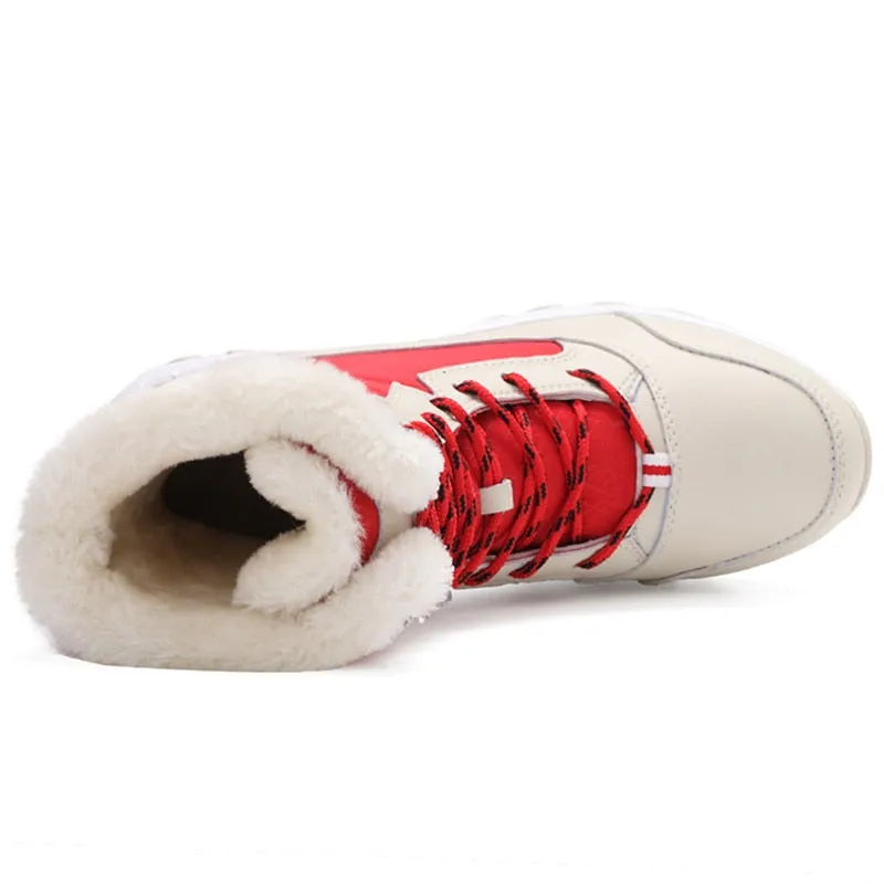 Lace-Up Waterproof Women's Platform Fur Lined Snowboots