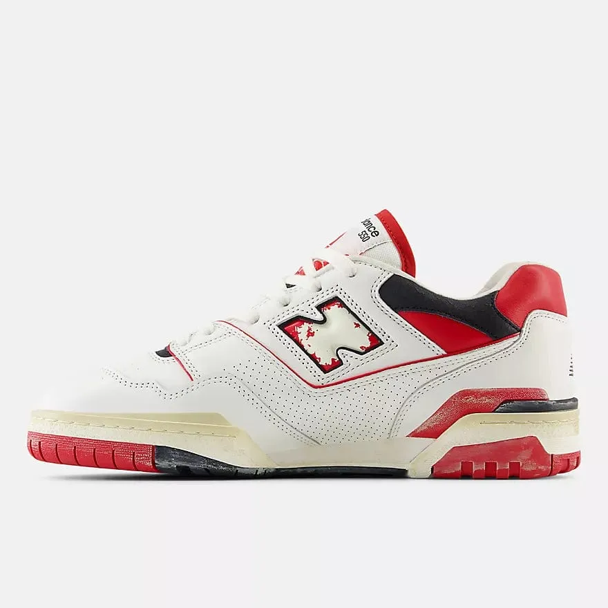 New Balance Unisex 550 Sneakers- White/Team Red