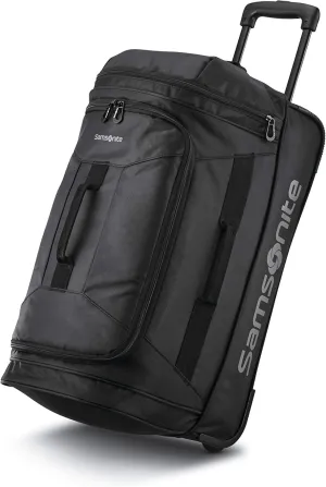 Samsonite Andante 2 Wheeled Duffel Bag ?C 22-Inch Durable Rolling Luggage with Inline Skate Wheels, Push-Button Handle & Spacious Compartments ?C Travel-Friendly and Lightweight - All Black
