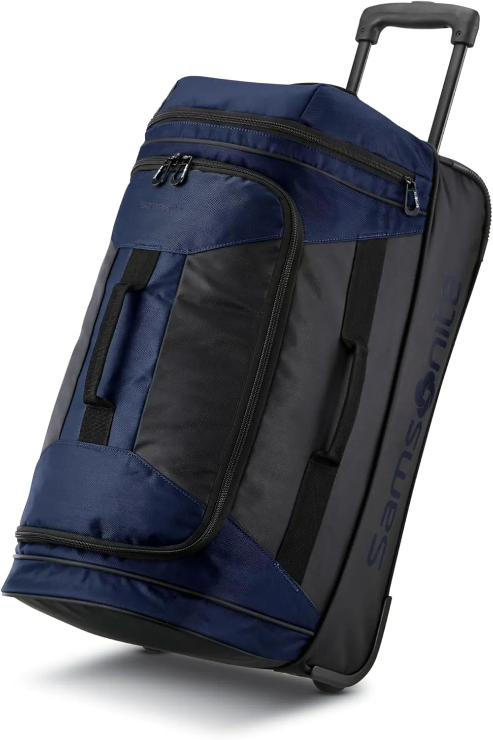 Samsonite Andante 2 Wheeled Duffel Bag ?C 22-Inch Durable Rolling Luggage with Inline Skate Wheels, Push-Button Handle & Spacious Compartments ?C Travel-Friendly and Lightweight - Navy/Black