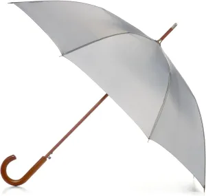 Totes Eco Auto Open Umbrella Classic Wooden J Stick Handle with Easy Grip - Windproof, Rainproof and Durable Canopy Design ?C Versatile Travel, Perfect for Rainy Days