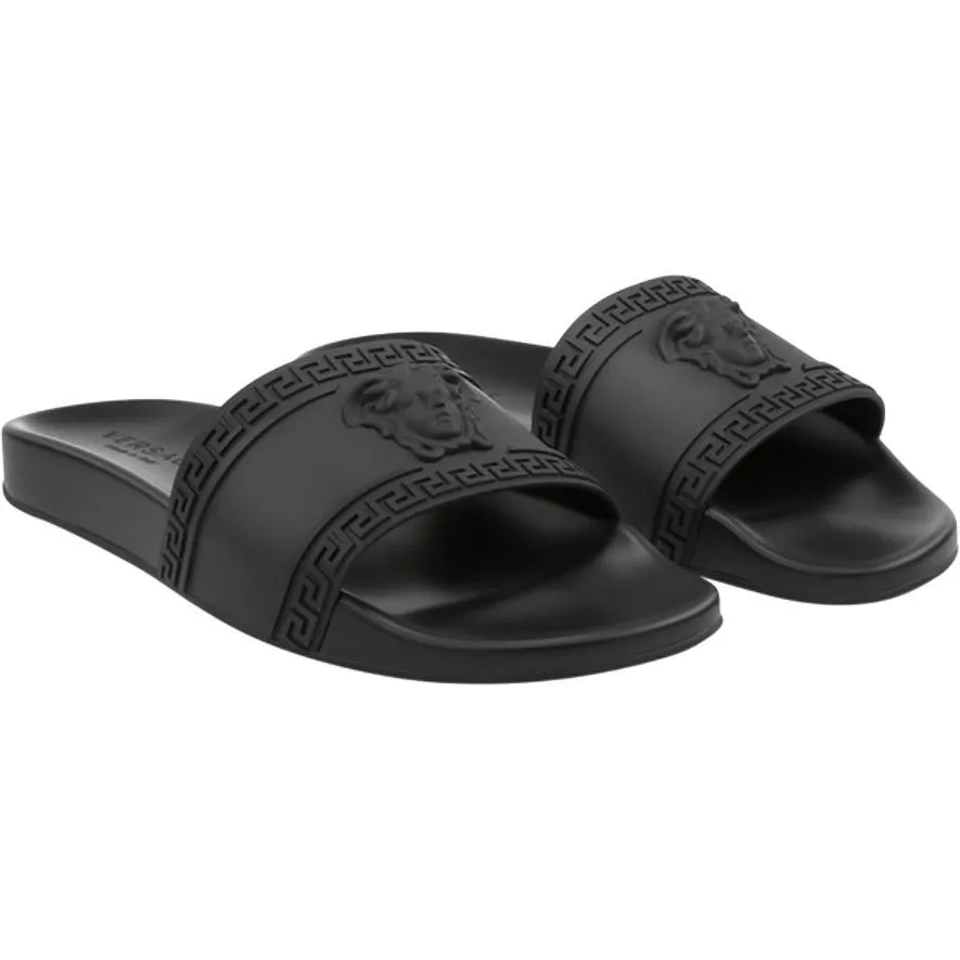 VERSACE Palazzo Medusa Pool Slides, Black