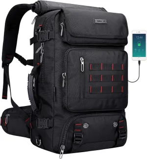 WITZMAN Carry on Travel Backpack for Men Airline Approved Convertible Nylon Duffle Backpack Luggage Bag (B682 Black)