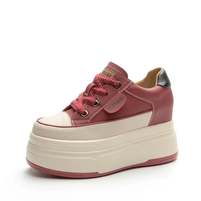 Women's Platform Thick Sole Wedge Heel Sneaker Shoes