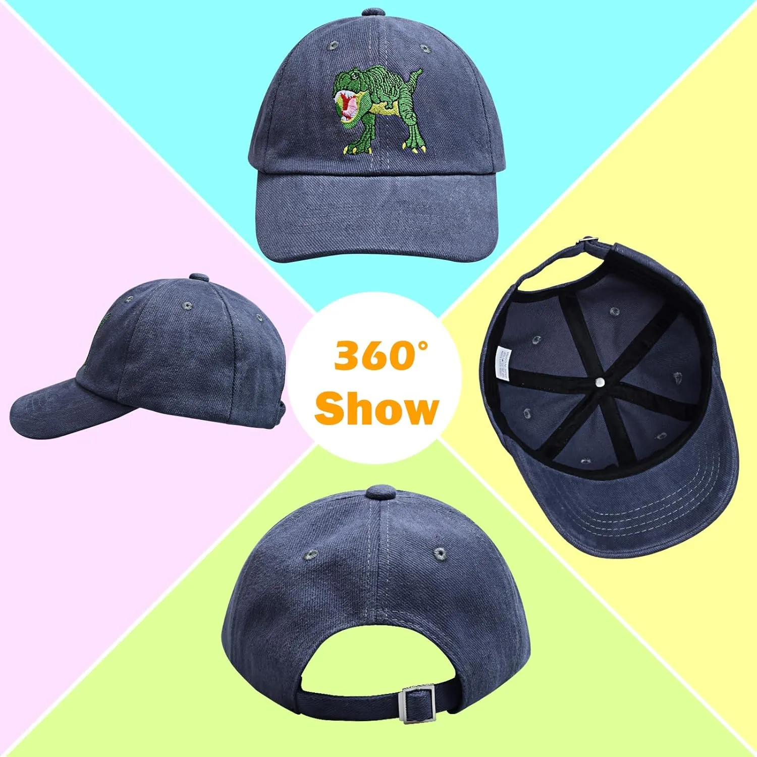 ZGDG Kids Boys Girls Baseball Cap Toddler Embroidery Car Trucker Hat Adjustable Washed Vintage Sun Fishing Hat for 3-8 Years