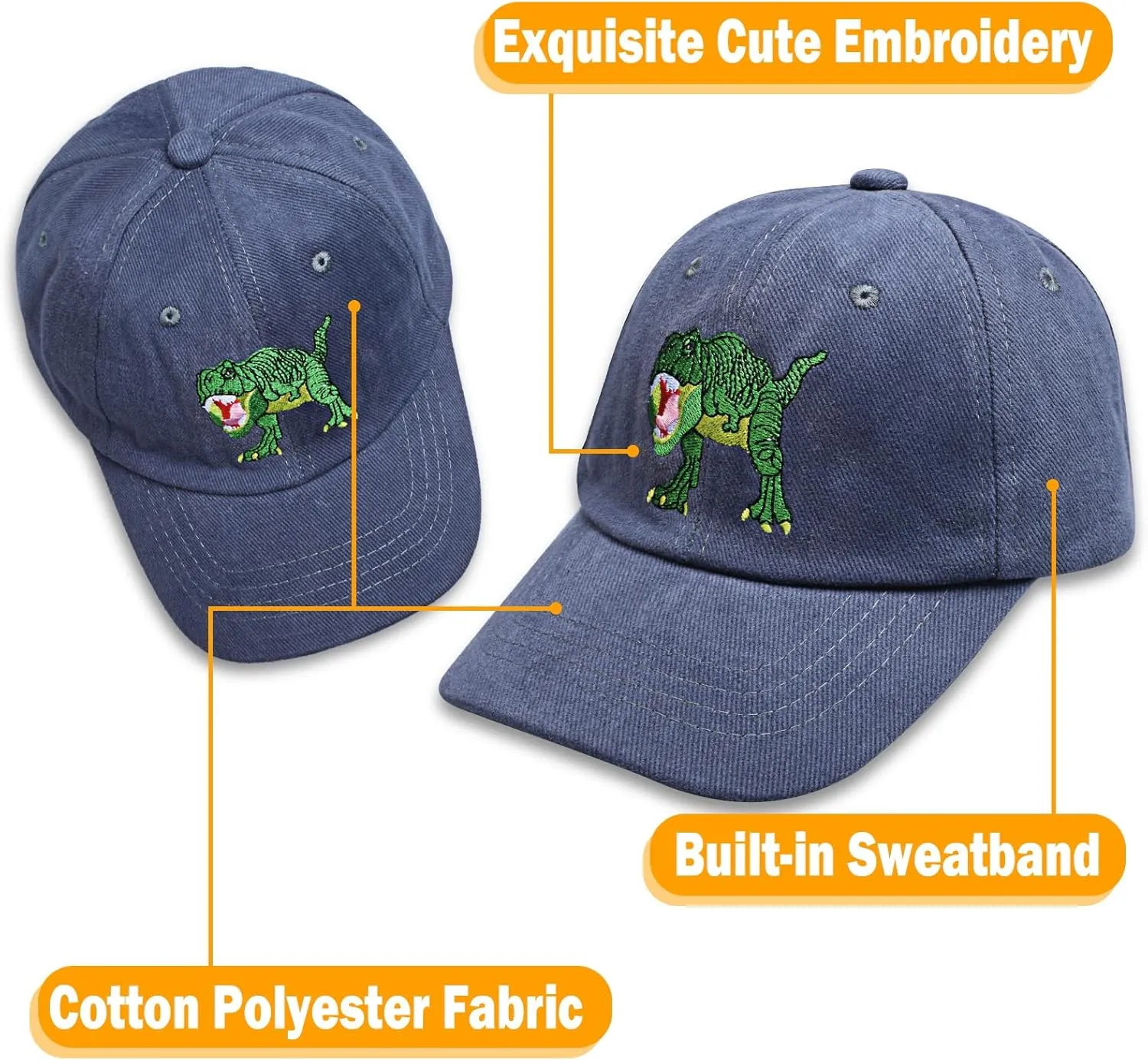 ZGDG Kids Boys Girls Baseball Cap Toddler Embroidery Car Trucker Hat Adjustable Washed Vintage Sun Fishing Hat for 3-8 Years