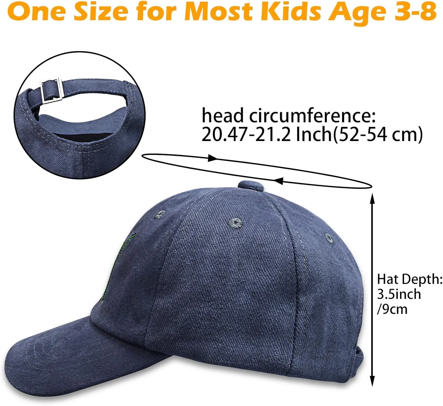 ZGDG Kids Boys Girls Baseball Cap Toddler Embroidery Car Trucker Hat Adjustable Washed Vintage Sun Fishing Hat for 3-8 Years